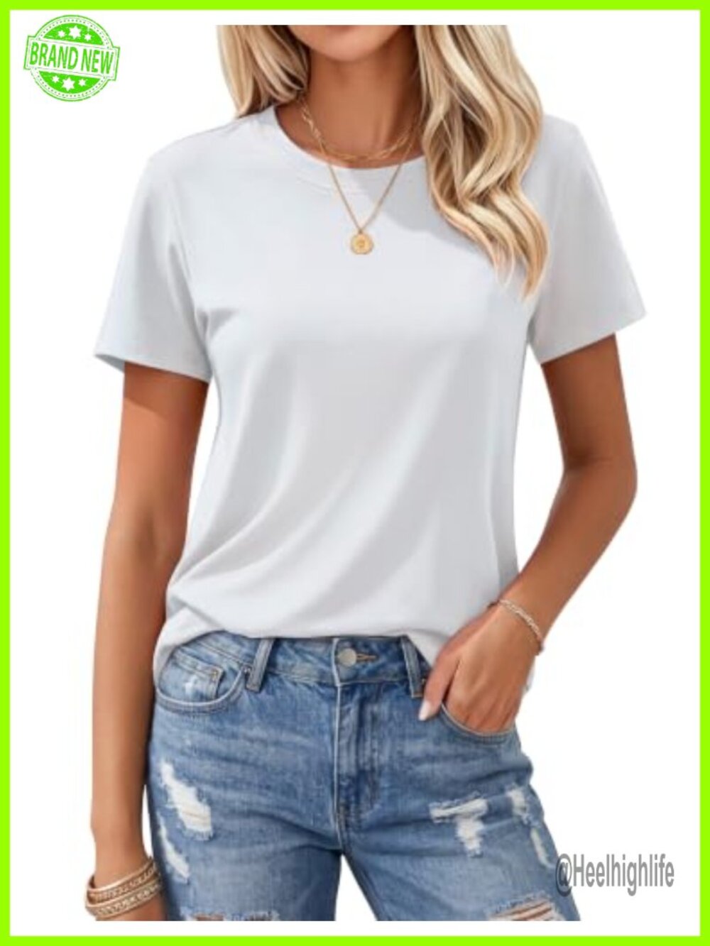 Women's Cotton Crew Neck Short Sleeve T-Shirt Breathable Casual Summer Top